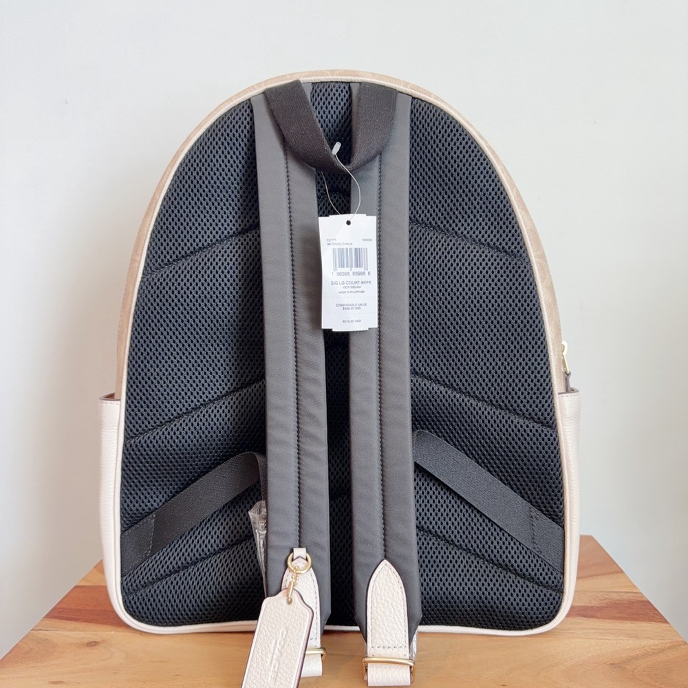 NWT Coach Large Court Backpack In Signature Canvas - Picture 3 of 7